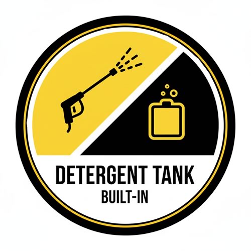 Petrol pressure washer detergent tank